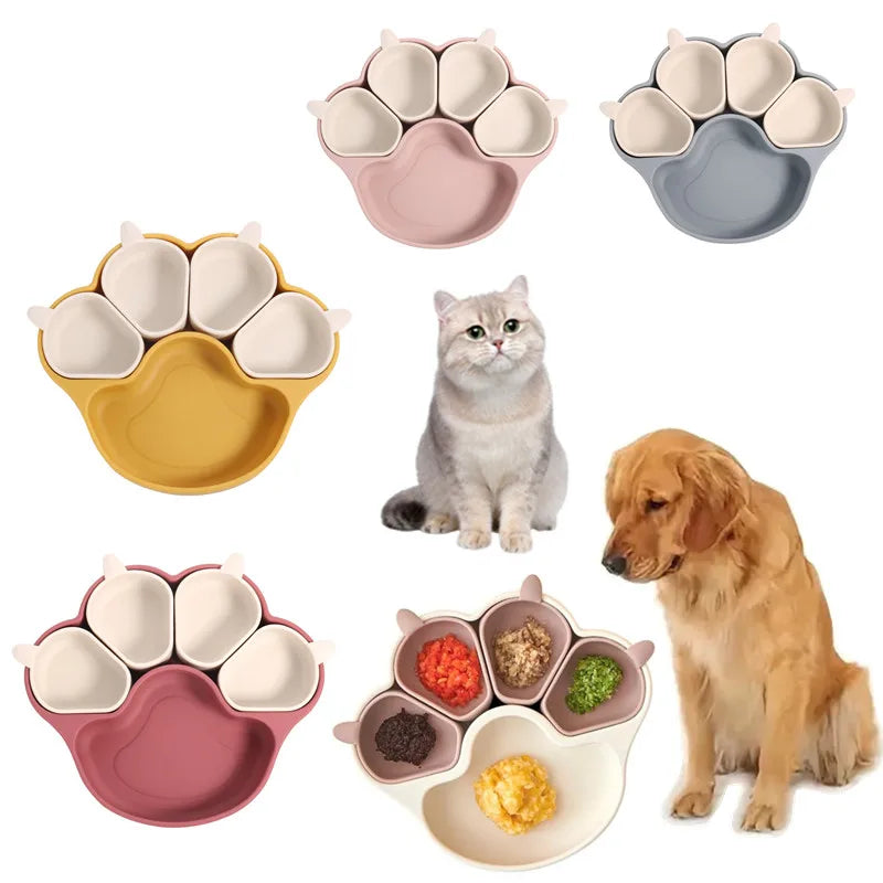 Paw shaped silicone bowl