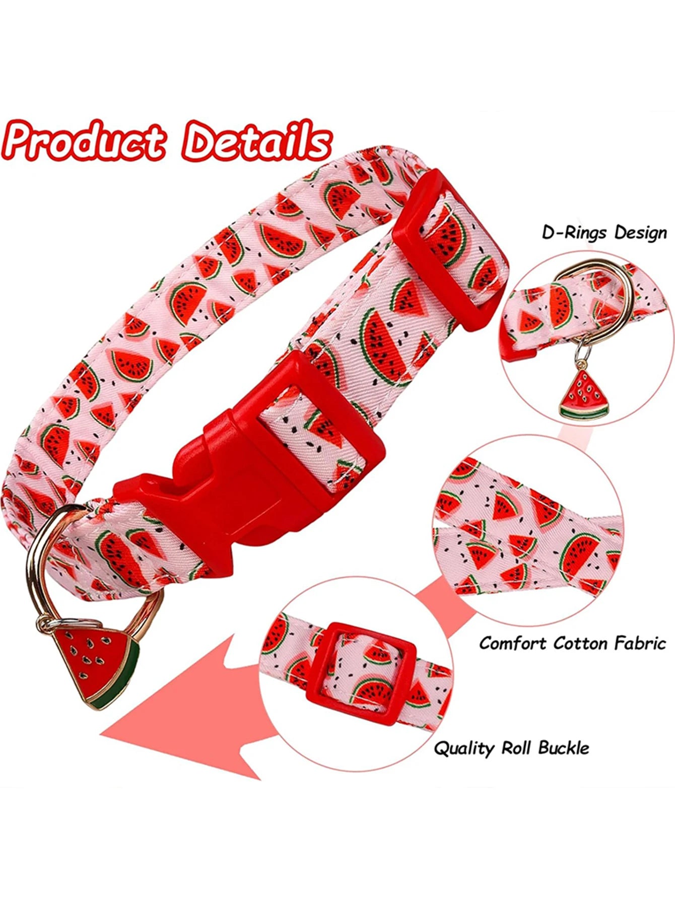 Pet collar with Fruit metal pendant