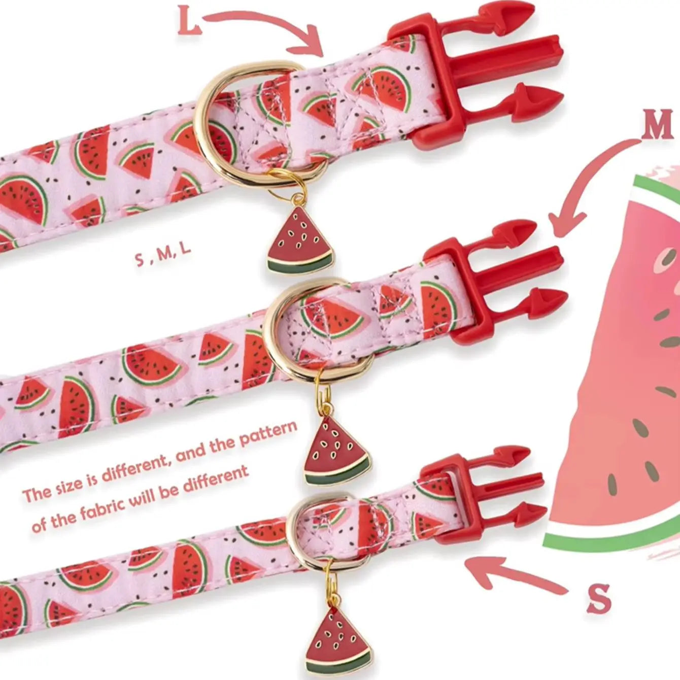 Pet collar with Fruit metal pendant