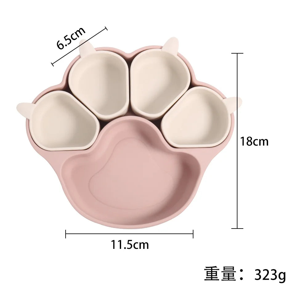 Paw shaped silicone bowl