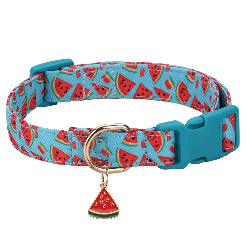 Pet collar with Fruit metal pendant