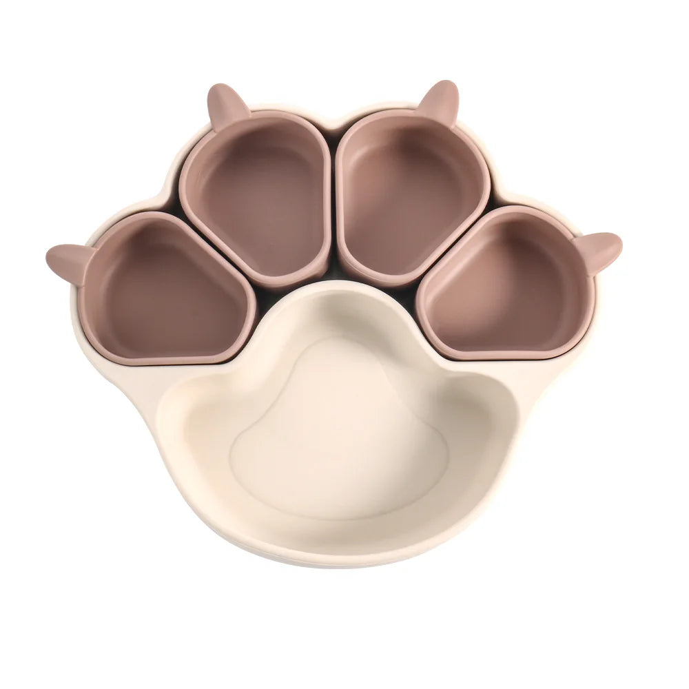 Paw shaped silicone bowl