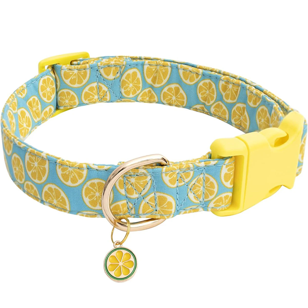 Pet collar with Fruit metal pendant