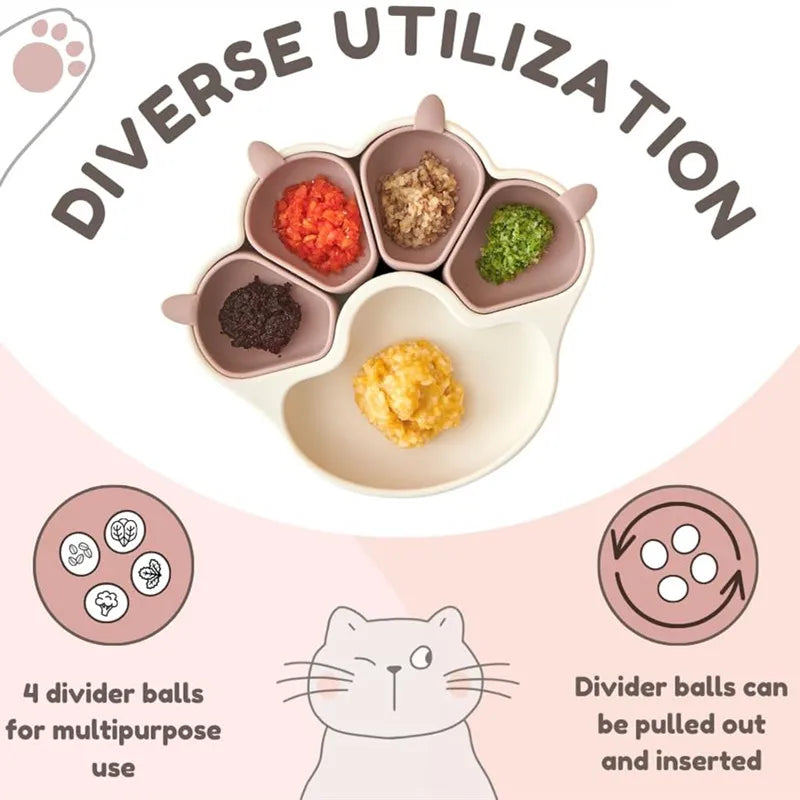 Paw shaped silicone bowl