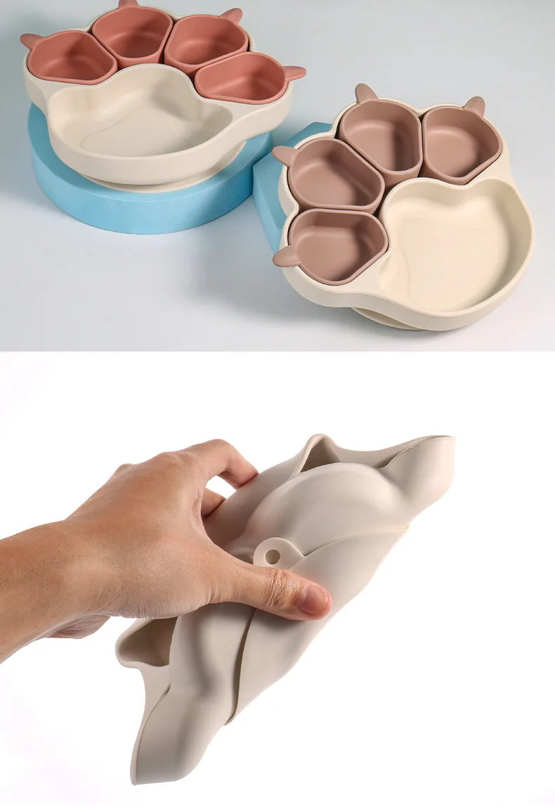 Paw shaped silicone bowl
