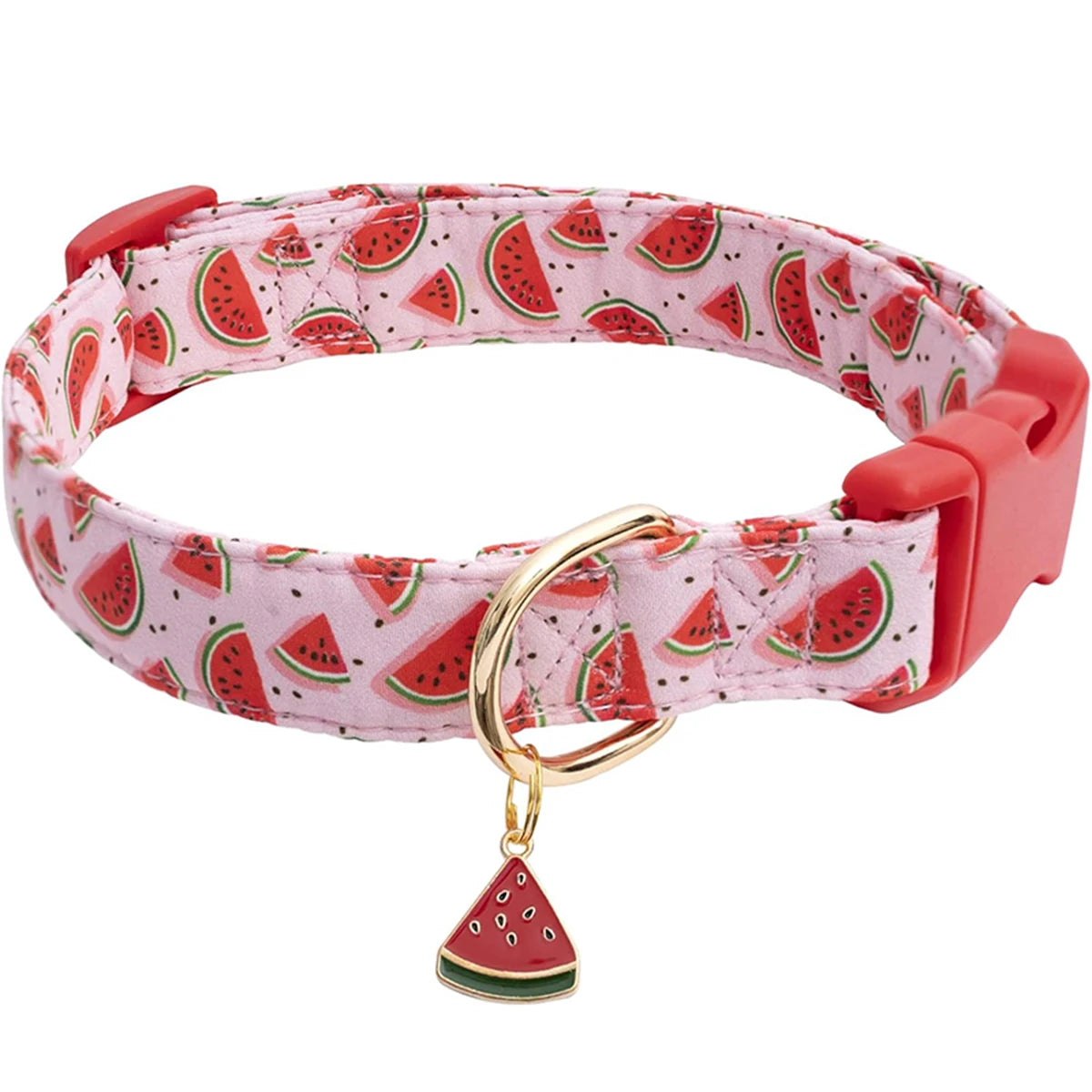 Pet collar with Fruit metal pendant