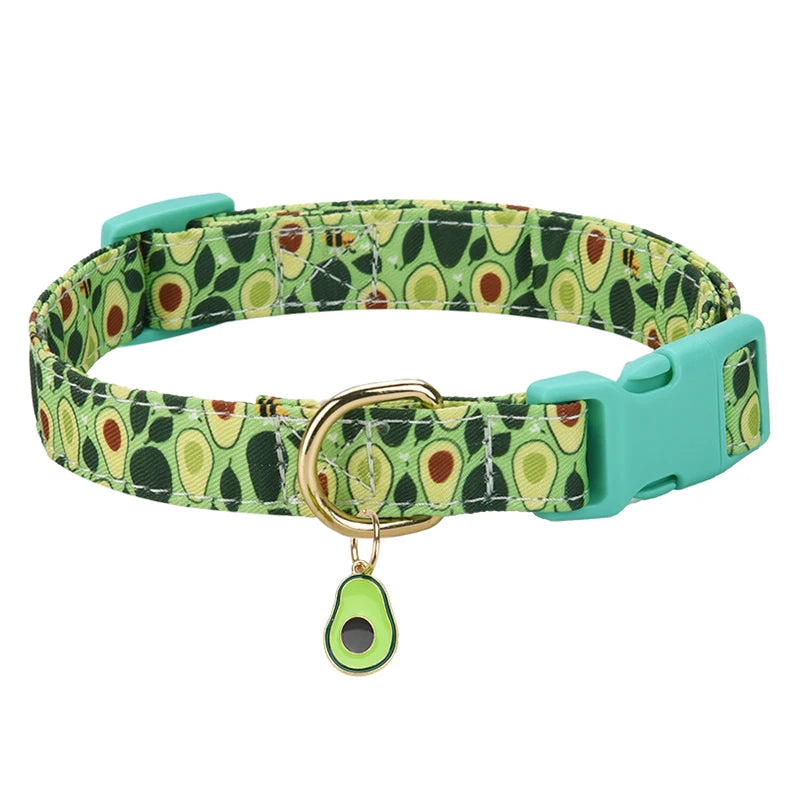 Pet collar with Fruit metal pendant