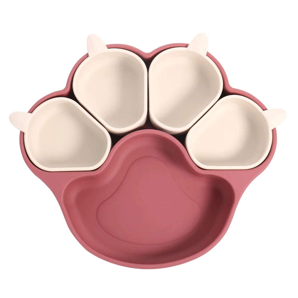 Paw shaped silicone bowl