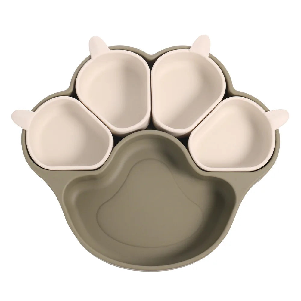 Paw shaped silicone bowl