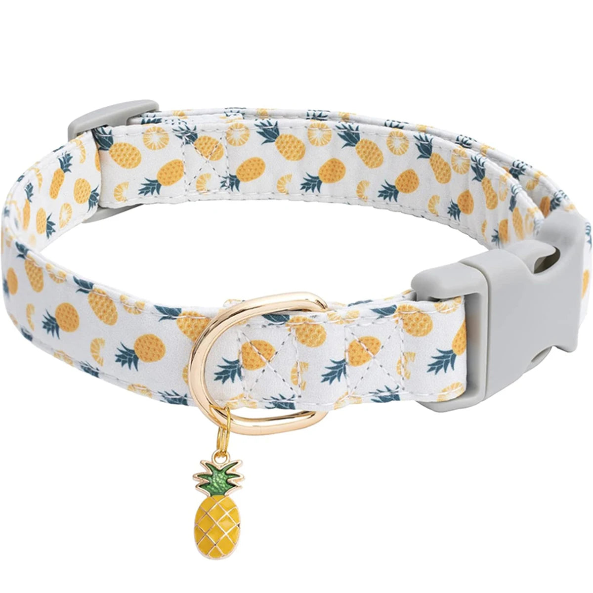 Pet collar with Fruit metal pendant