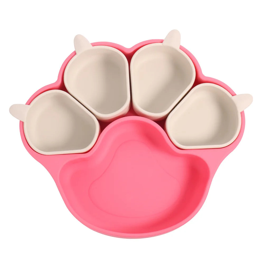 Paw shaped silicone bowl