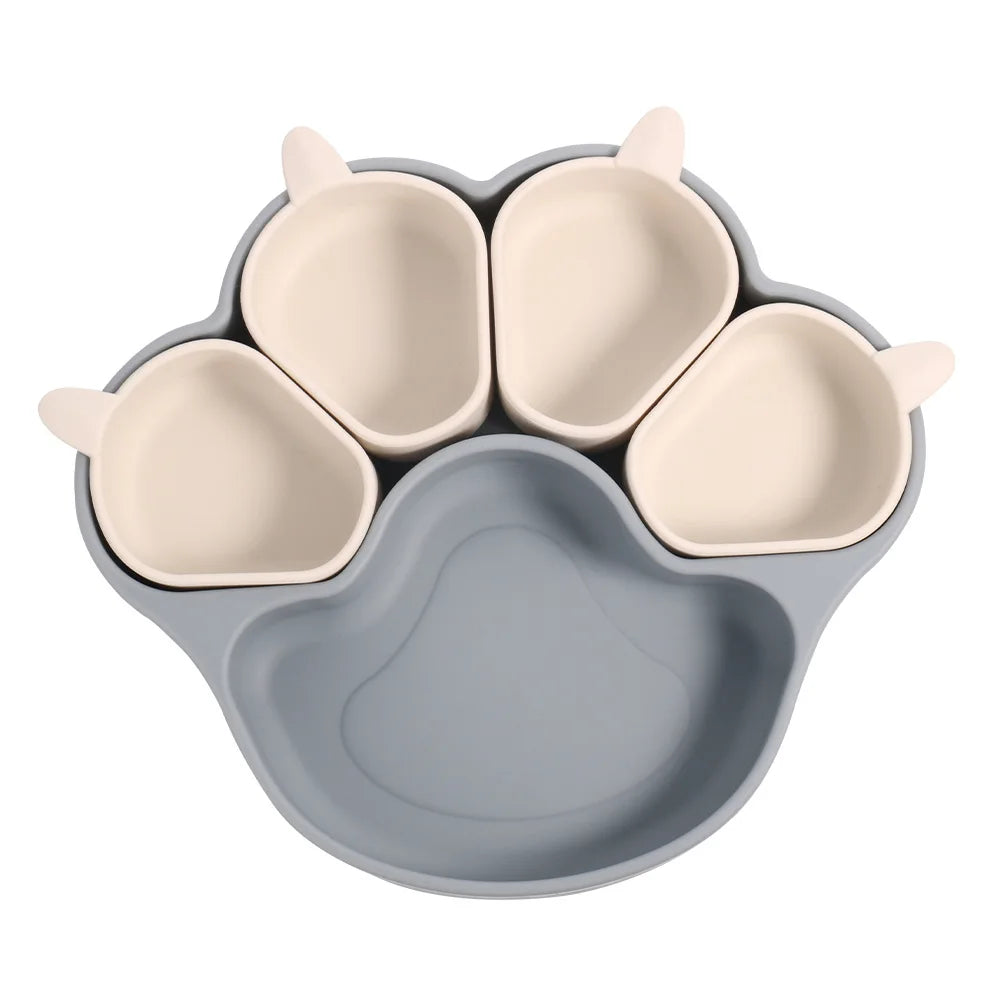 Paw shaped silicone bowl